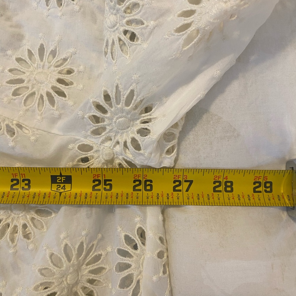 Madewell Eyelet Floral Cotton Boho Peasant Blouse White Ivory Cottagecore NWT S - Picture 8 of 8